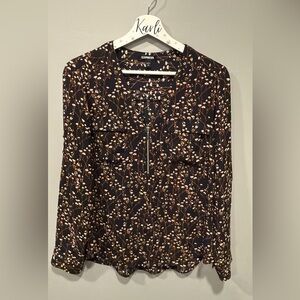 Express Black and Cream Floral Top